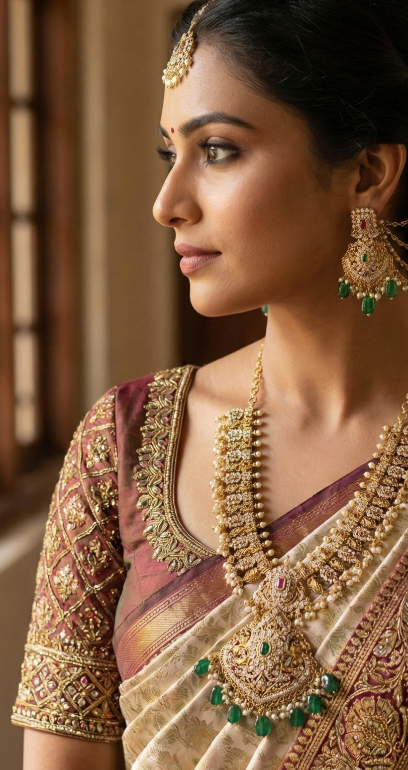 Finishing Matt with guttupusalu And Monalisa beads